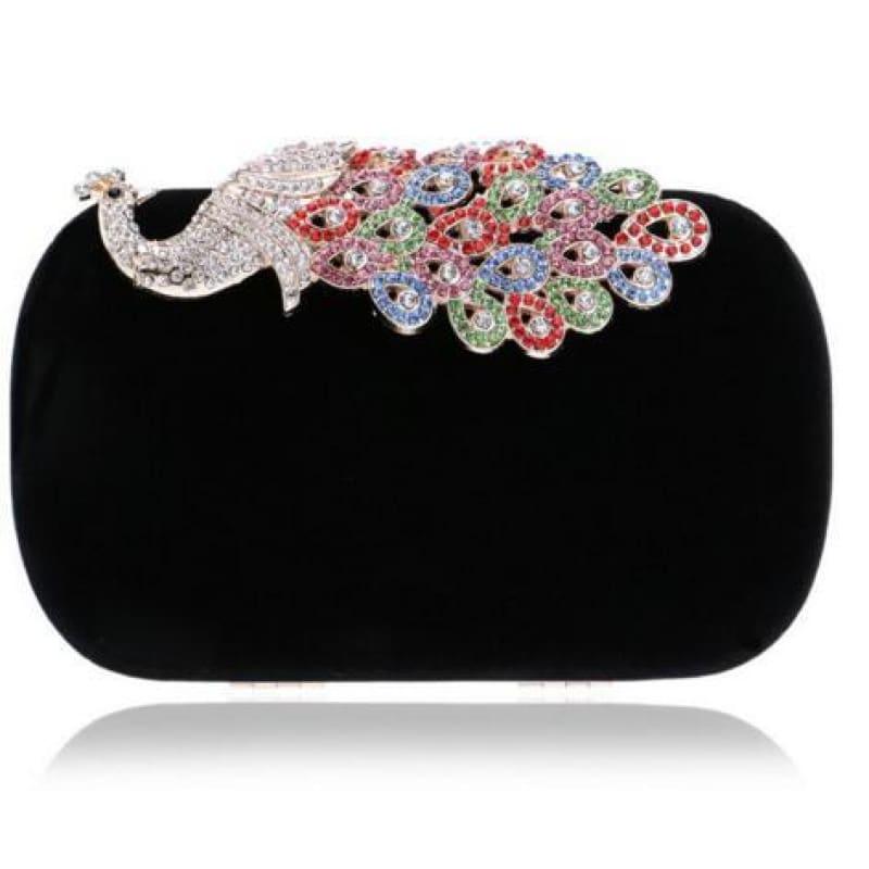 Velvet Chain Shoulder Evening Small Clutch Bag - YM1022black / Mini(Max Length<20cm) - Clutch