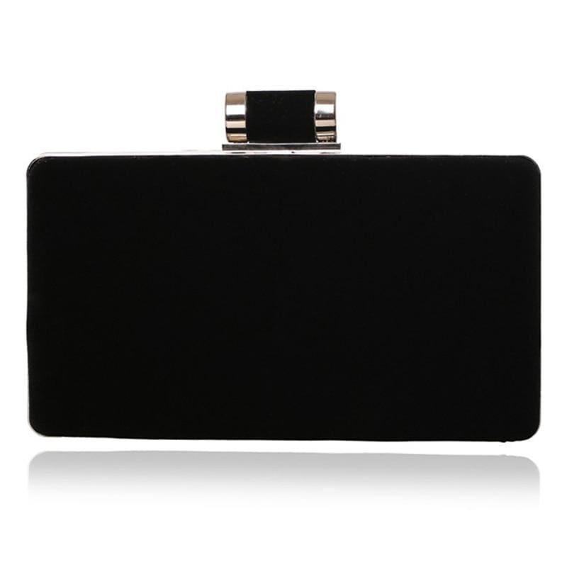 Velvet Chain Shoulder Evening Small Clutch Bag - YM1053black / Mini(Max Length<20cm) - Clutch