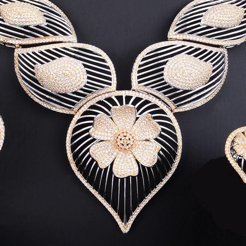 Vintage Luxury Hollow Waterdrop Flower 4PCS African Jewelry Set - Jewelry Set