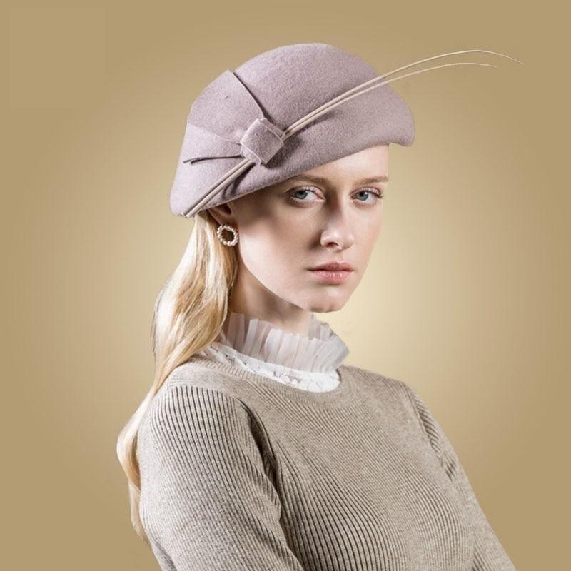 Vintage Pillbox Fascinator Felt Beret - hats