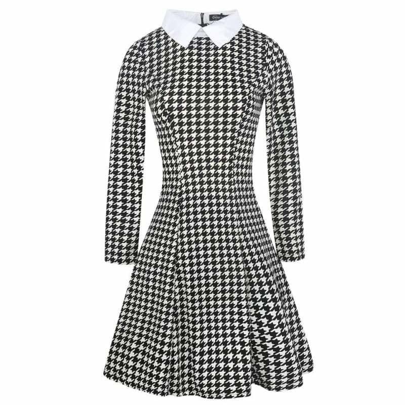 Vintage Plaid Audrey Hepburn Tunic Midi Dress - Midi Dress
