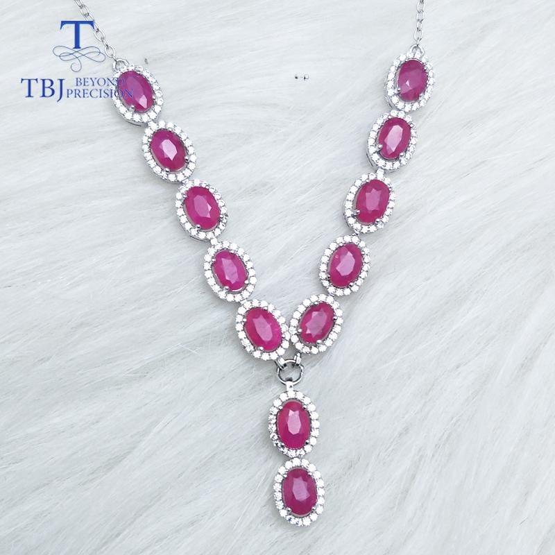 Vintage Ruby Oval 4*6mm 7.95ct S925 Silver Noble Pendant Necklace - Necklace