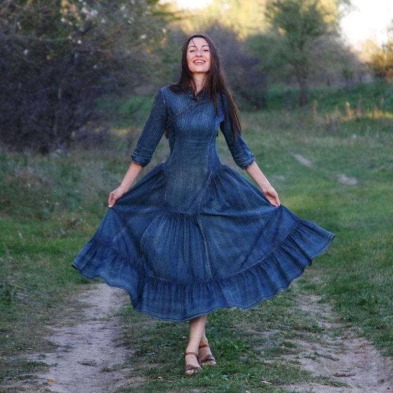 Denim Maxi Dress Denim High Low Dress Pilcro Puff-Sleeve Seamed Denim Dress Anthropologie Denim Maxi Dress Denim High Low Dress Pilcro Puff-Sleeve Seamed Denim Dress Anthropologie