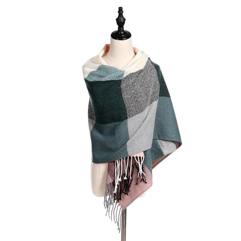 Warm Big Long Scarf Female Luxury Plaid Cashmere Scarf - Scarf