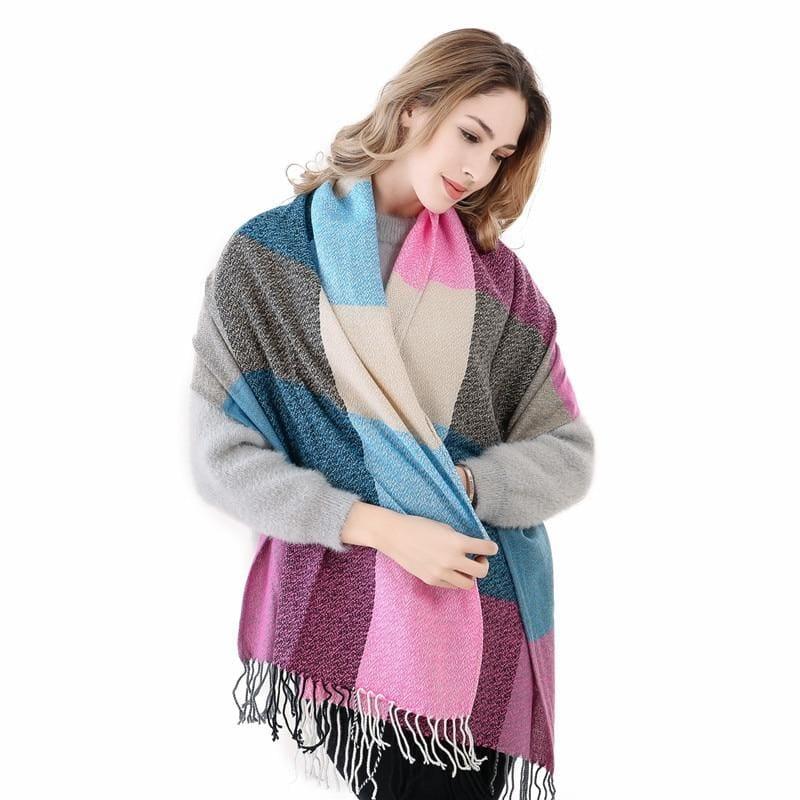 Warm Big Long Scarf Female Luxury Plaid Cashmere Scarf - Scarf