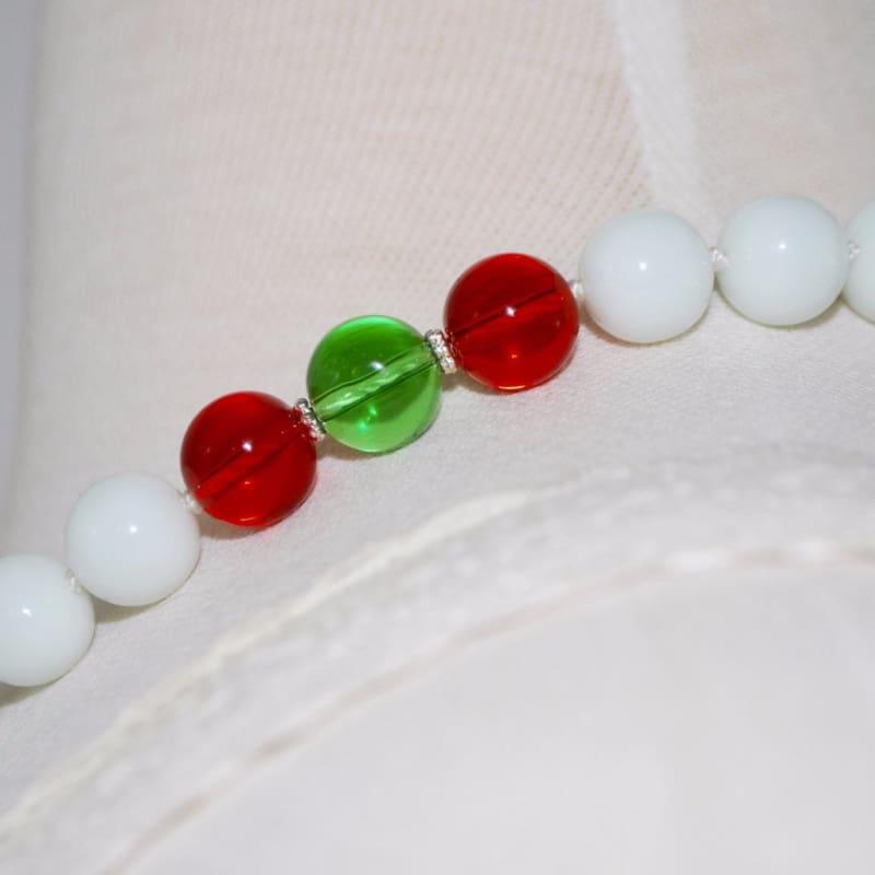 White Jade Stone Necklace. - Handmade