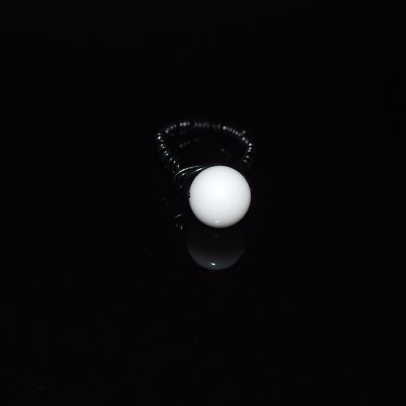 White Jade Stone Womens Ring - Handmade