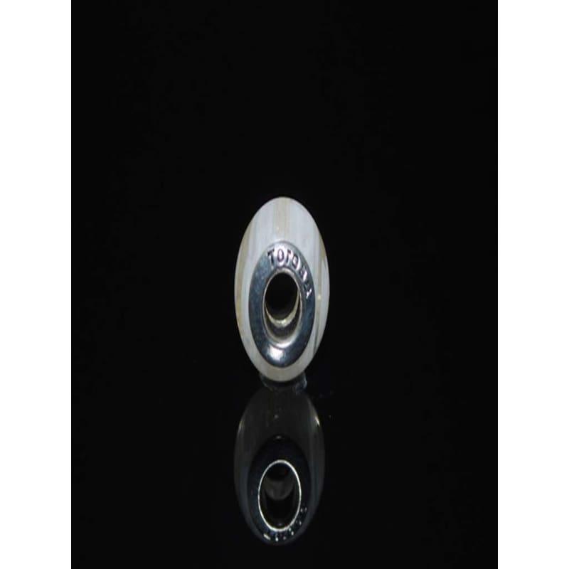 White Swirl Murano Glass Charm Bead - Charm Beads