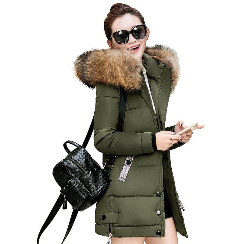 Winter Hooded Female Outerwear Parka Long Coat - Coats