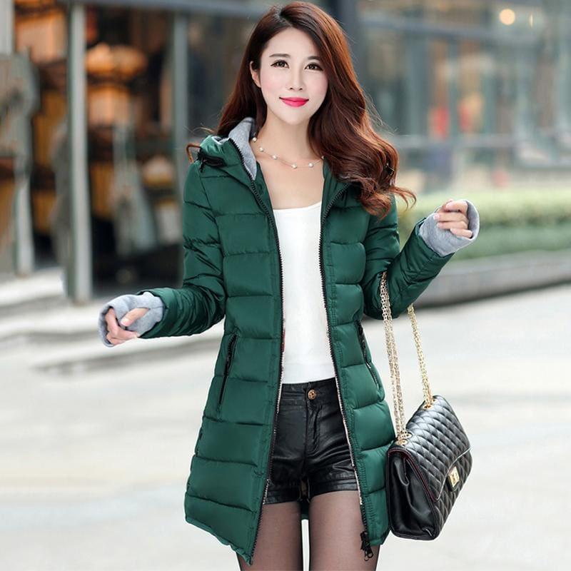 Winter Hooded Warm Candy Color Cotton Paddedcoat - Coats