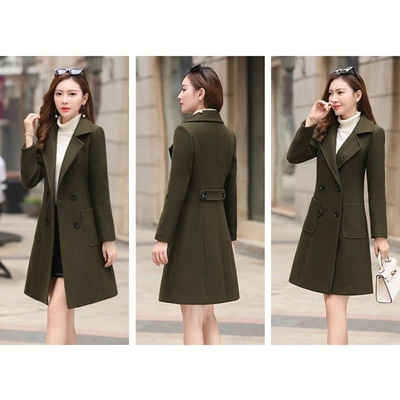 Winter Wool Coats Warm Slim Fit Fashion Casual Office Blends Coat - Coats