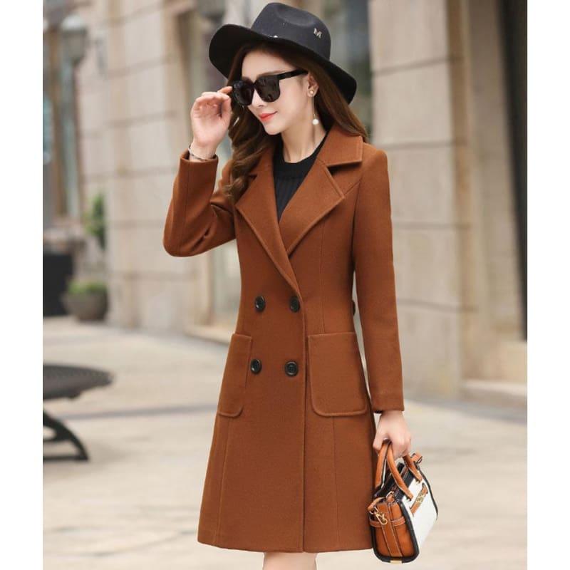 Winter Wool Coats Warm Slim Fit Fashion Casual Office Blends Coat - Coats