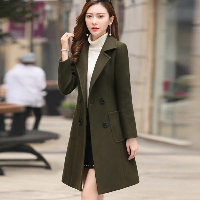 Winter Wool Coats Warm Slim Fit Fashion Casual Office Blends Coat - Coats