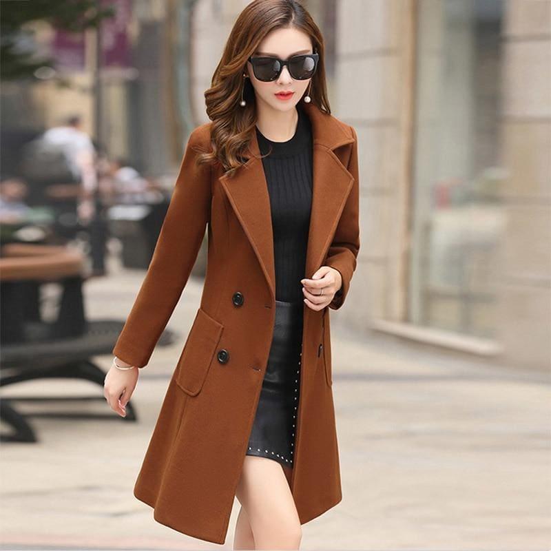 Winter Wool Coats Warm Slim Fit Fashion Casual Office Blends Coat - Coats