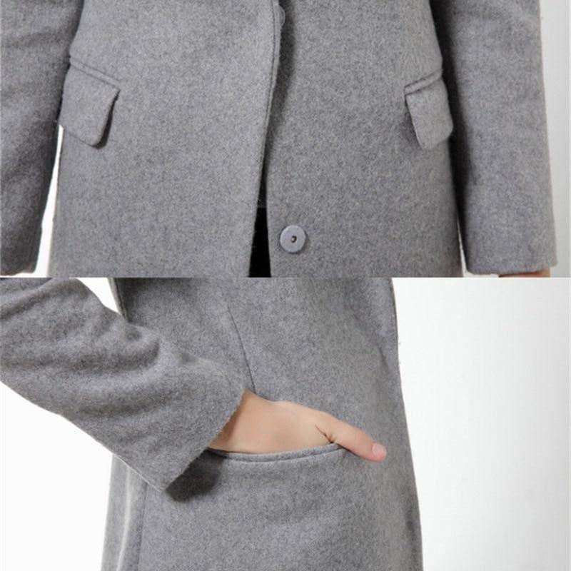 Winter Woolen Long Cashmere Coat - Coats