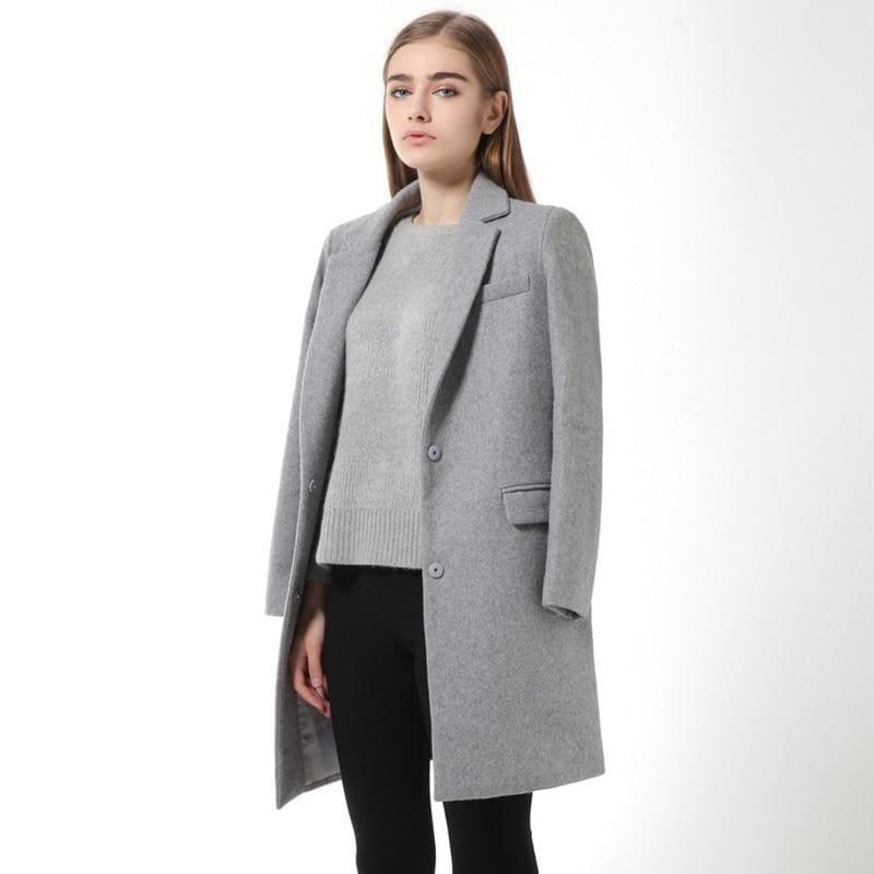 Winter Woolen Long Cashmere Coat - Coats