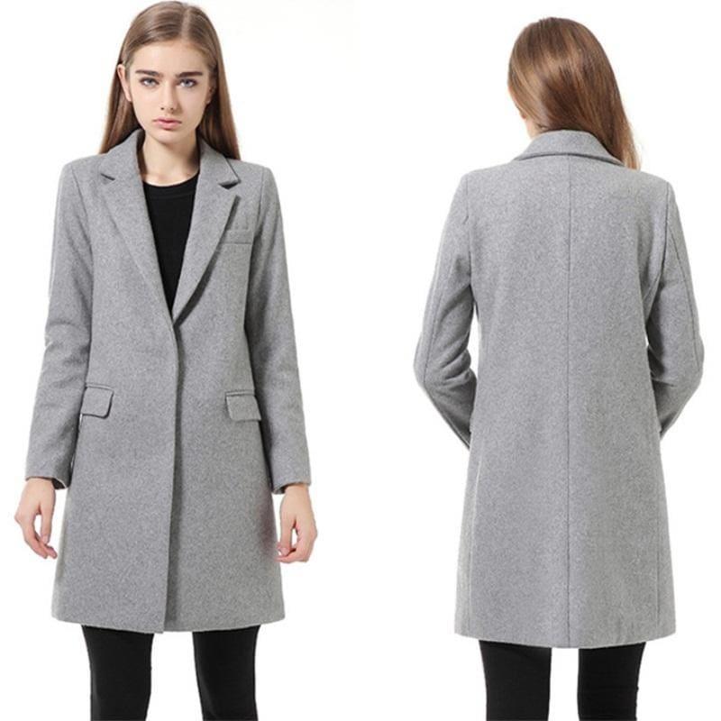 Winter Woolen Long Cashmere Coat - Coats