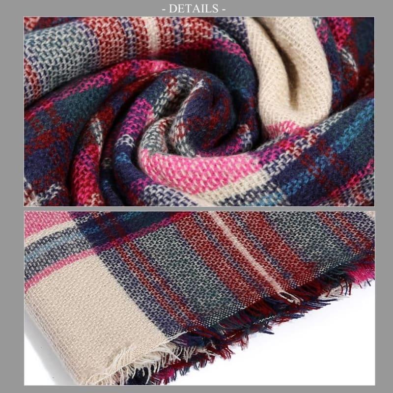 Women Plaid Scarf Designer Triangle Cashmere Shawls Scarf - Scarf