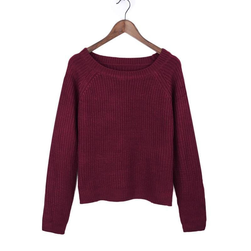 Women Sweater And Pullovers Long Sleeve Crop Sweater Top - Sweater