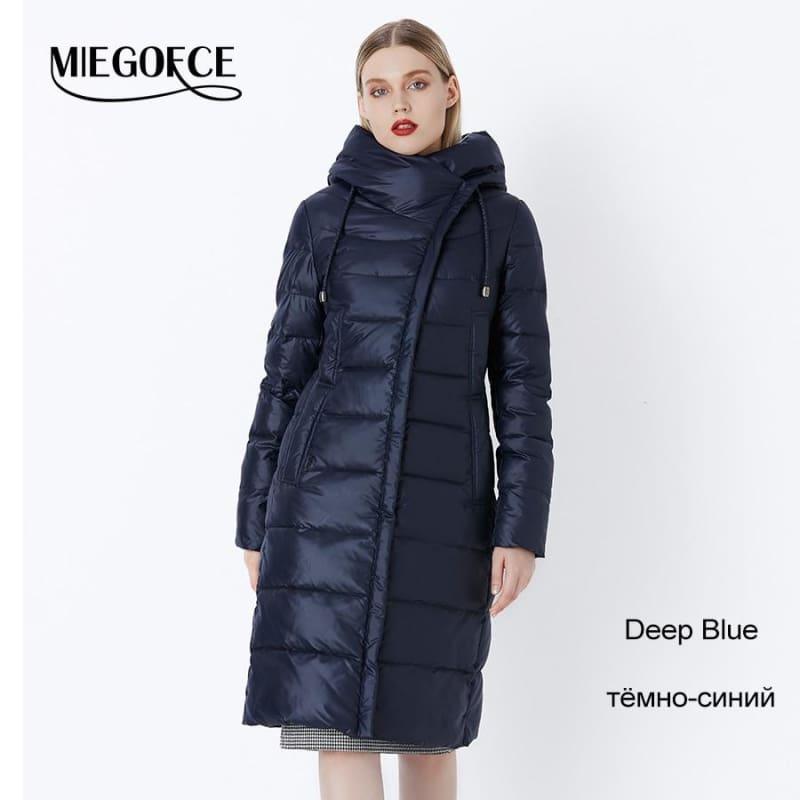 Womens Hooded Warm Parkas Bio Fluff Parka Coat - 605 Deep Blue / 4Xl - Coats