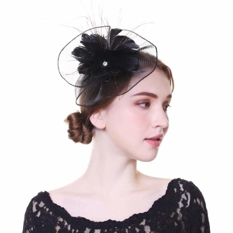 Wool Felt Top Hat Party Mesh Hat Ribbons And Feathers Fascinators Hats - Hats