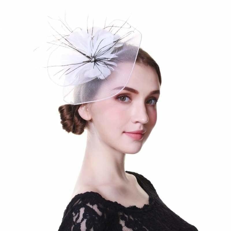 Wool Felt Top Hat Party Mesh Hat Ribbons And Feathers Fascinators Hats - Hats