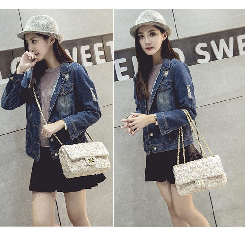 Wool Retro Shoulder Messenger Women Crossbody Bag - HandBag