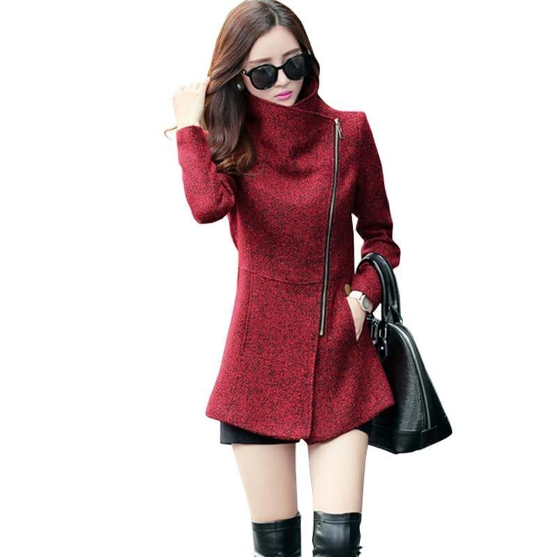 Woolen Jackets Fashion Women Slim Jackets Coat - Coats