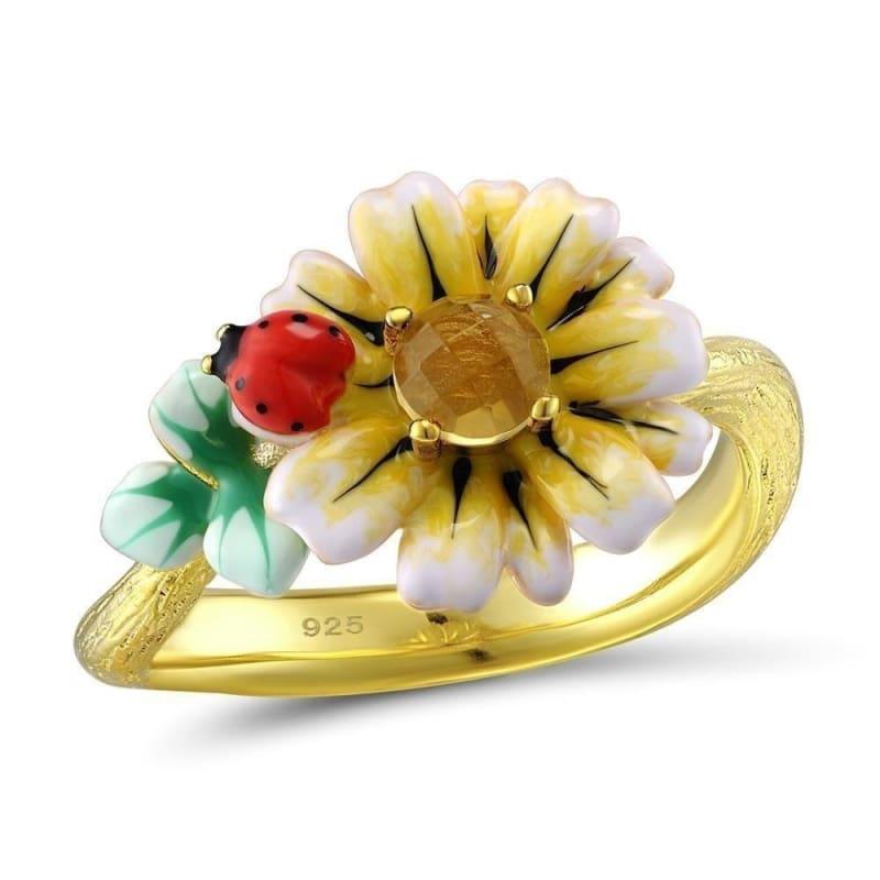 Yellow Cubic Zirconia Fashion Ring - 5.5 - Rings