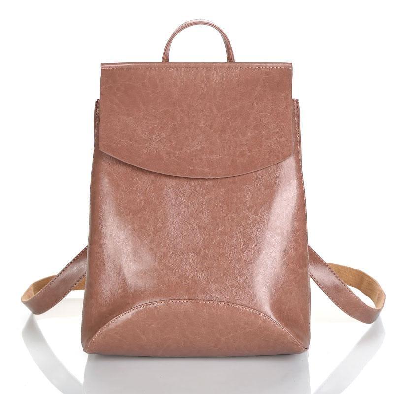 Youth Leather Backpacks Shoulder Bag - Dark Pink - Backpacks